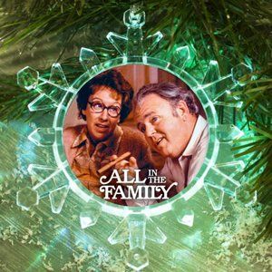 All In The Family TV Show Snowflake Blinks Lit Holiday Christmas Tree Ornament